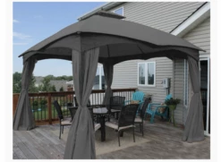 Gazebo Parts Direct LOWES GREY 10 X 12 GAZEBO REFRESH BUNDLE CANOPY,BUG SCREEN,CURTAIN ALL IN ONE