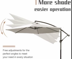 Gazebo Parts Direct Offset Umbrella 10FT Cantilever Patio Hanging Umbrella Outdoor Market Umbrella With Crank And Cross Base (Beige) -Deals Gazebo Parts Direct Store image ab8c990f e145 4ff8 b96c dacc79b7eabc