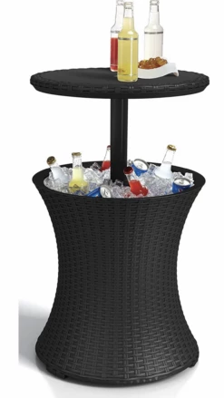 Gazebo Parts Direct COOLER TIKI BAR Outdoor Patio Furniture And Hot Tub Side Table With 7.5 Gallon Beer And Wine Cooler