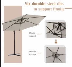 Gazebo Parts Direct Offset Umbrella 10FT Cantilever Patio Hanging Umbrella Outdoor Market Umbrella With Crank And Cross Base (Beige) -Deals Gazebo Parts Direct Store image b358ae6e ab55 47db 806d 794f052d4caf