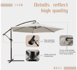 Gazebo Parts Direct Offset Umbrella 10FT Cantilever Patio Hanging Umbrella Outdoor Market Umbrella With Crank And Cross Base (Beige) -Deals Gazebo Parts Direct Store image b7fbb633 517e 4084 ab0f 0ca36e00a41a