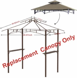 Gazebo Parts Direct 8' X 5' Grill Shelter Replacement Canopy Roof ONLY FIT For Gazebo Model L-GZ238PST-6D Beige 5 Gazebo Parts Direct 8' X 5' Grill Shelter Replacement Canopy Roof ONLY FIT For Gazebo Model L-GZ238PST-6D Beige -Deals Gazebo Parts Direct Store image b8b935c0 bb19 4e1f a683 14a438aa5fc0