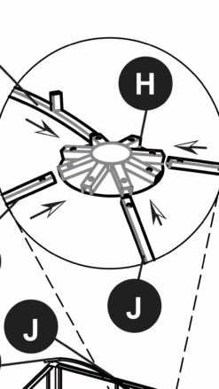 Gazebo Parts Direct TPGAZ17-002 TPGAZ2303A TPGAZ2303B TPGAZ2303C LOWES GAZEBO 10X12 PART "H" ROOF CENTER CONNECTOR TERMINAL