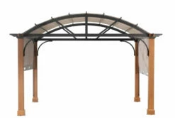 Gazebo Parts Direct Light Brown Replacement Canopy For Vandergott Pergola With Wooden Pole (10x12) Sold At Home Depot