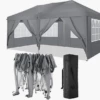 Gazebo Parts Direct Instant Canopy 10x20ft Pop Up Canopy Tent With 6 Sidewalls, Fully Waterproof Canopy Tent With Heavy Duty Steel Frame, Blue