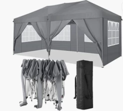 Gazebo Parts Direct Instant Canopy 10x20ft Pop Up Canopy Tent With 6 Sidewalls, Fully Waterproof Canopy Tent With Heavy Duty Steel Frame, Blue
