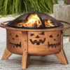 Gazebo Parts Direct HALLOWEEN 30 In. Jack-o-lantern Round Wood Burning Firepit With Poker