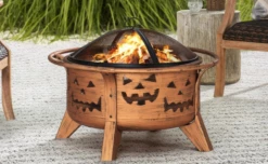 Gazebo Parts Direct HALLOWEEN 30 In. Jack-o-lantern Round Wood Burning Firepit With Poker