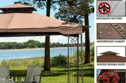 Gazebo Parts Direct 10' X 12' Regency Softop Gazebo For Outdoor Patio With Mosquito Netting (Dark Brown) -Deals Gazebo Parts Direct Store regency8