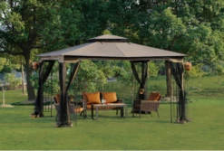 Gazebo Parts Direct Light Brown Replacement Canopy For OSJ Gazebo (10x12 FT) Sold At OSJ