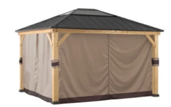 Gazebo Parts Direct SunJoy Universal Curtains For 11 Ft. ×11 Ft. Wood-Framed Gazebos