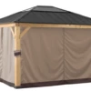 Gazebo Parts Direct SunJoy Universal Curtains And Netting For 10 Ft. × 12 Ft. Wood-Framed Gazebos