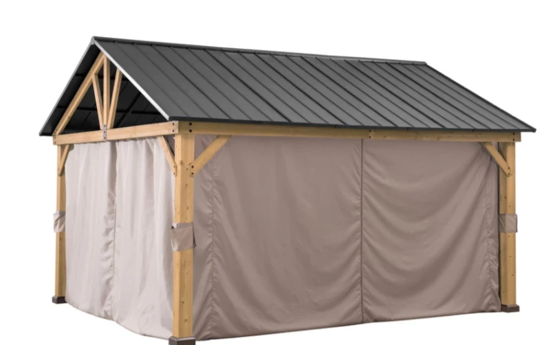 Gazebo Parts Direct WOOD GAZEBO DUAL NETTING AND CURTAIN RODS FOR 13 X15 GAZEBO 1 Gazebo Parts Direct WOOD GAZEBO DUAL NETTING AND CURTAIN RODS FOR 13 X15 GAZEBO